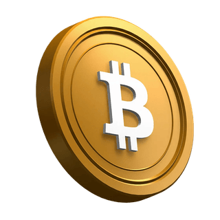 Schuin geplaatste Bitcoin (BTC)-munt in het hero-sectiedesign