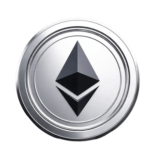 Zwevend grafisch onderdeel met de Ethereum (ETH)-coin