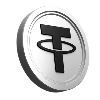 Illustratie van de Tether USDT-munt in de platforminformatiesectie